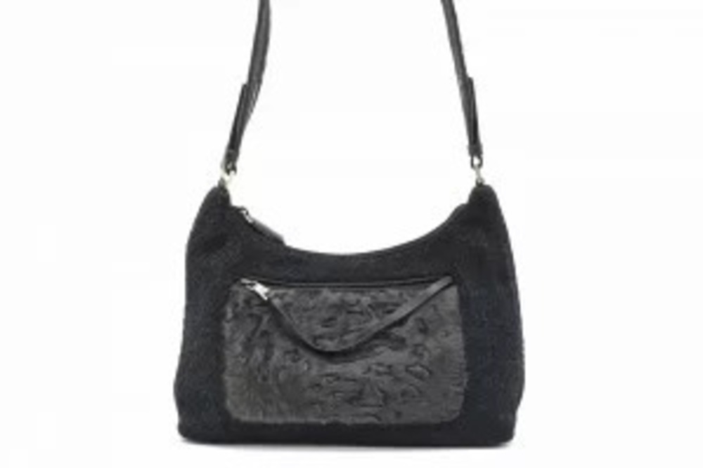 Prada Vitello Daino Nappa Leather Hobo Shoulder Bag Black